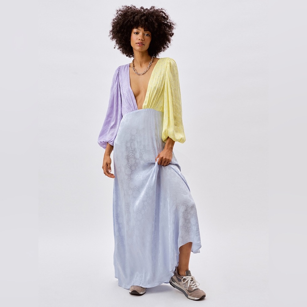 For Love and Lemons Arabella Maxi Dress Sky | Size M